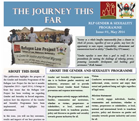  The Journey This Far: RLP Gender & Sexuality Programme Issue #1, May 2014